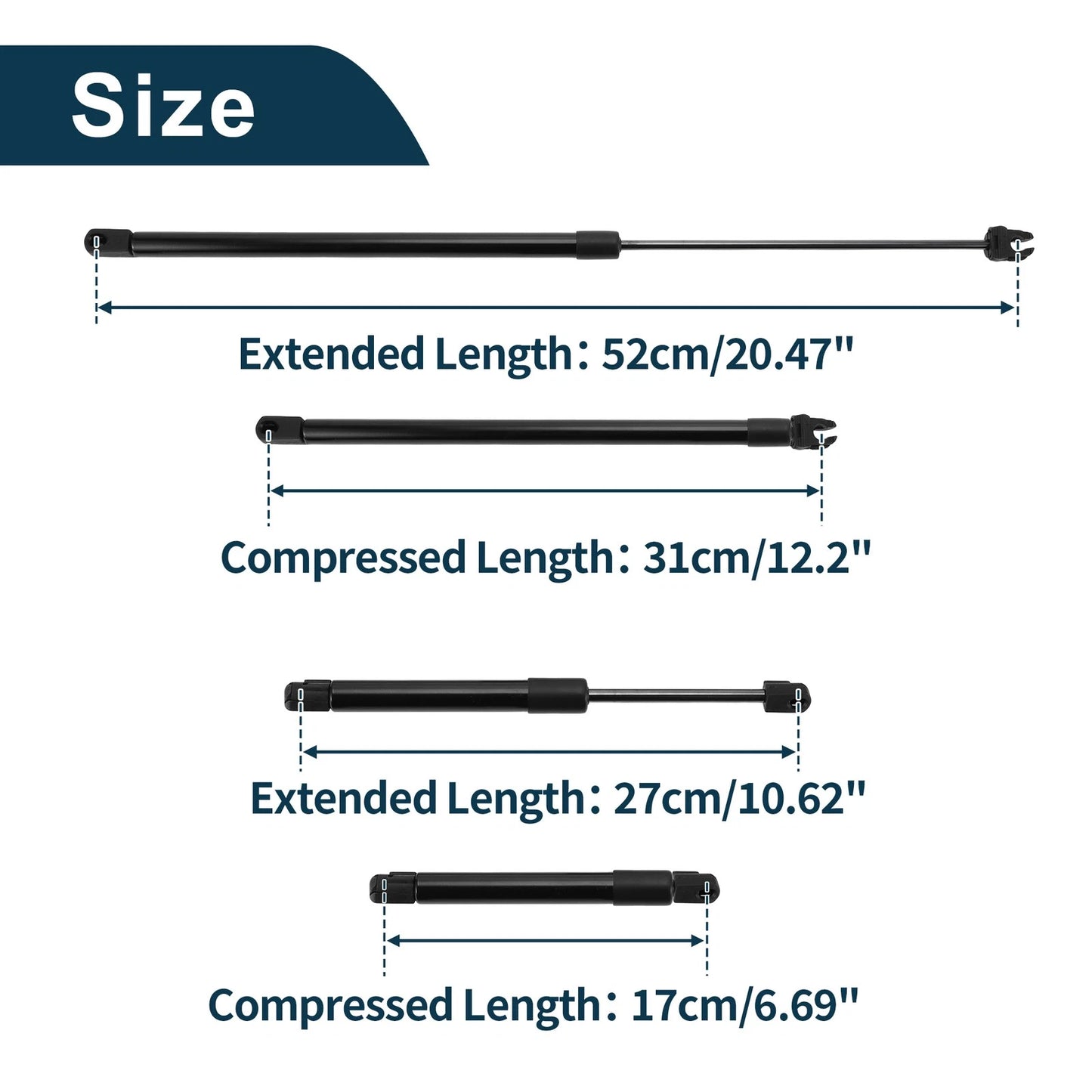 Hood & Tailgate Lift Supports 2 x Gas Springs for Dodge Intrepid (1993-1997)