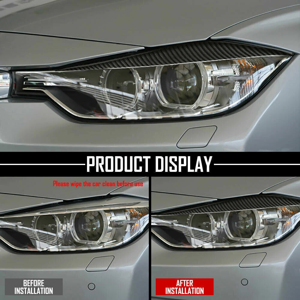 Carbon Black Headlight Eyebrows for BMW 3-Series F30 (2012-2019)