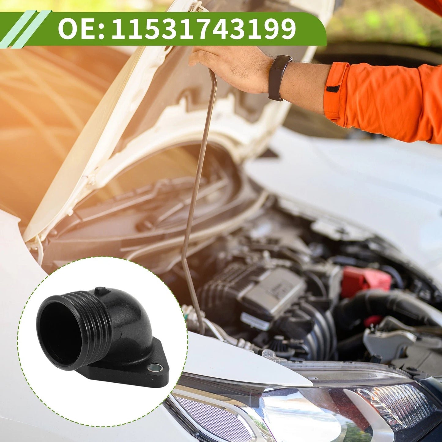 Engine Coolant Thermostat Housing for BMW Z3 E34 E36 316i 318i (1989-2000)