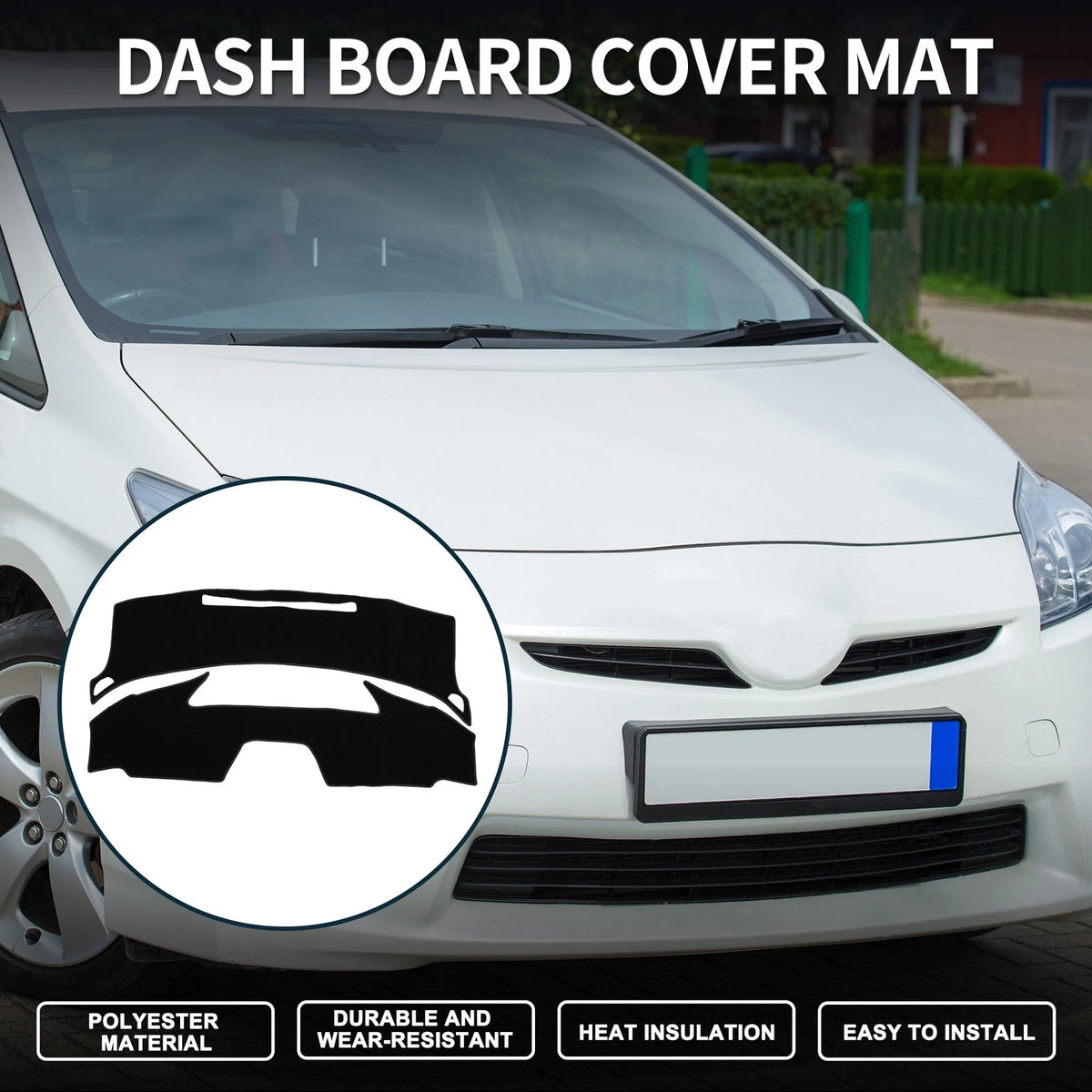 Dashboard Cover Mat for Toyota Prius ZVW55 (2015-2017) Sun Protector Black