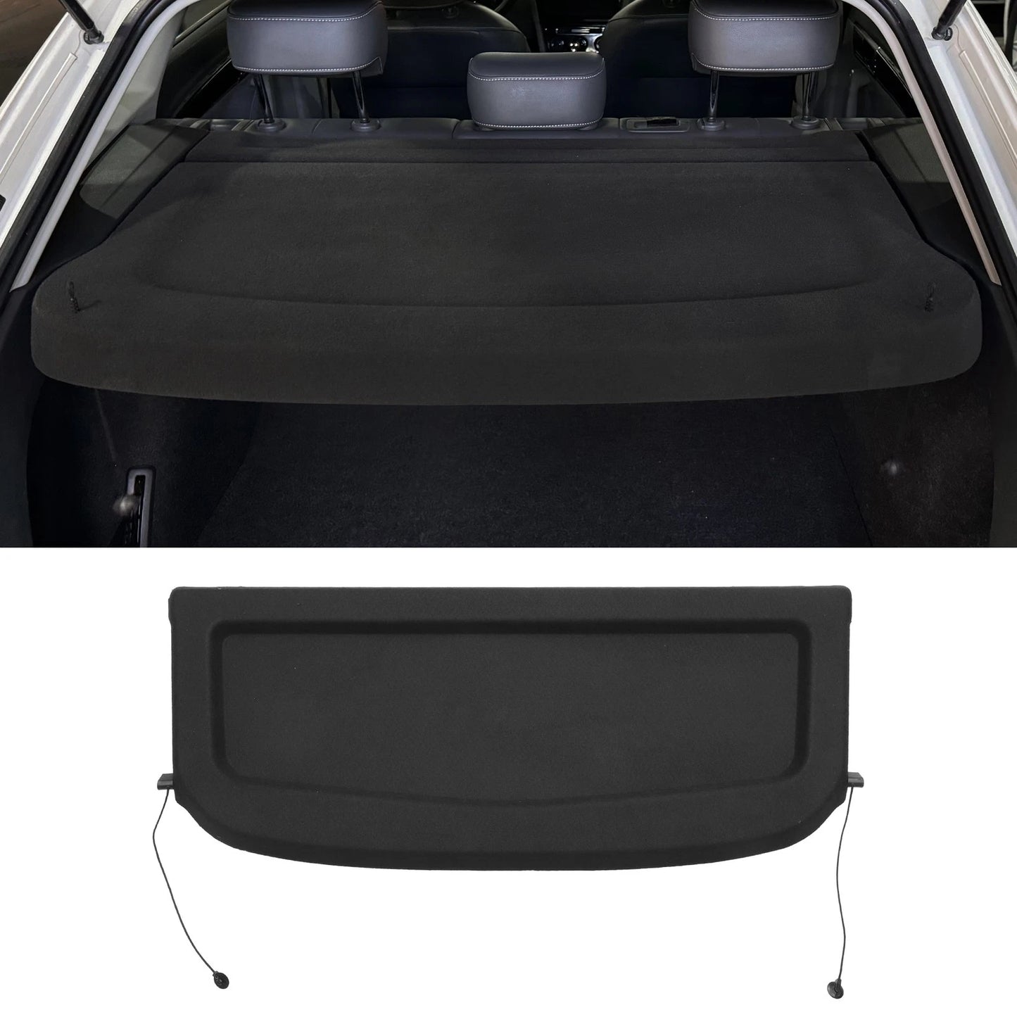 Rear Parcel Shelf Boot Load Cover for Ford Fiesta (2018-2022) Black