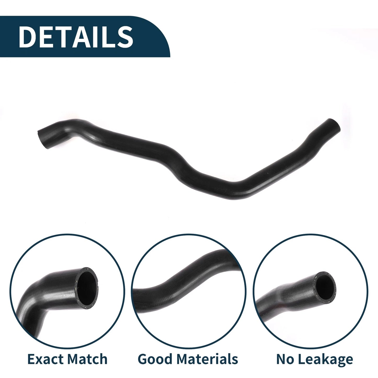 Radiator Hose for Volvo XC90 (2003-2006) Rubber Black 1 Pcs
