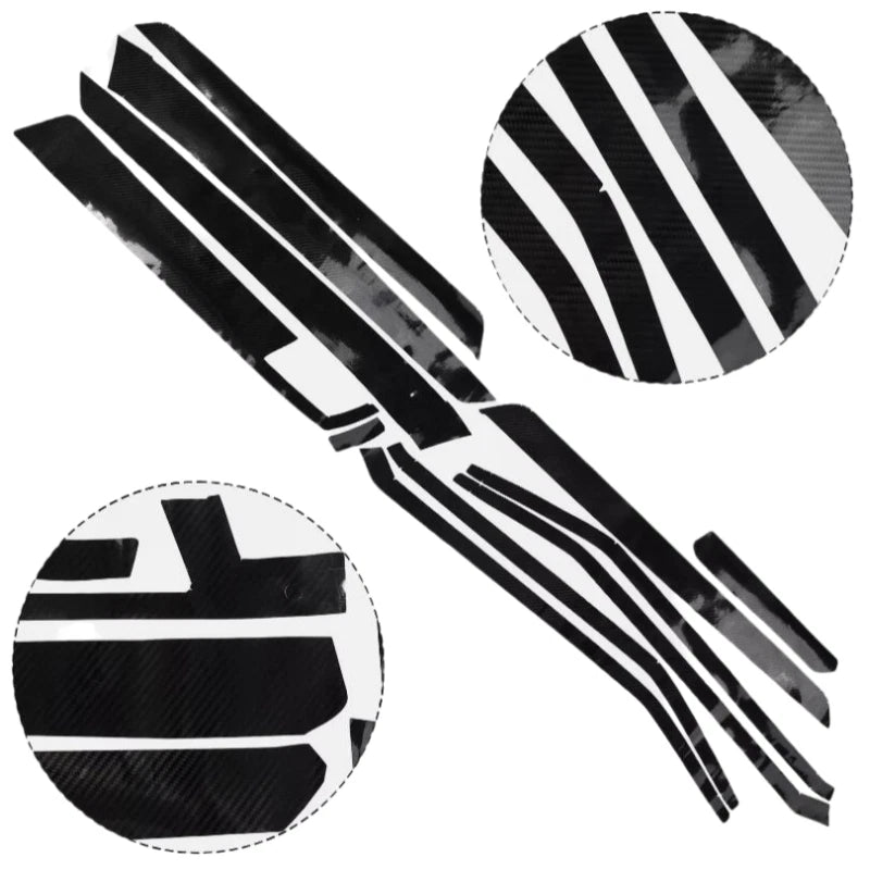 Glossy Carbon Fiber Interior Trim Decals for Mercedes E-Class W212 (2010–2017)