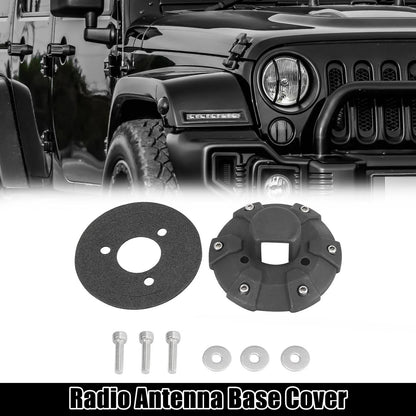 Antenna Base Cover Mount Kit for Jeep Wrangler JK JKU JL JLU JT (2007-2023)
