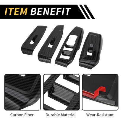 Carbon Fiber Front Door Window Switch Panel Set for Ford Ranger (2019-2023)