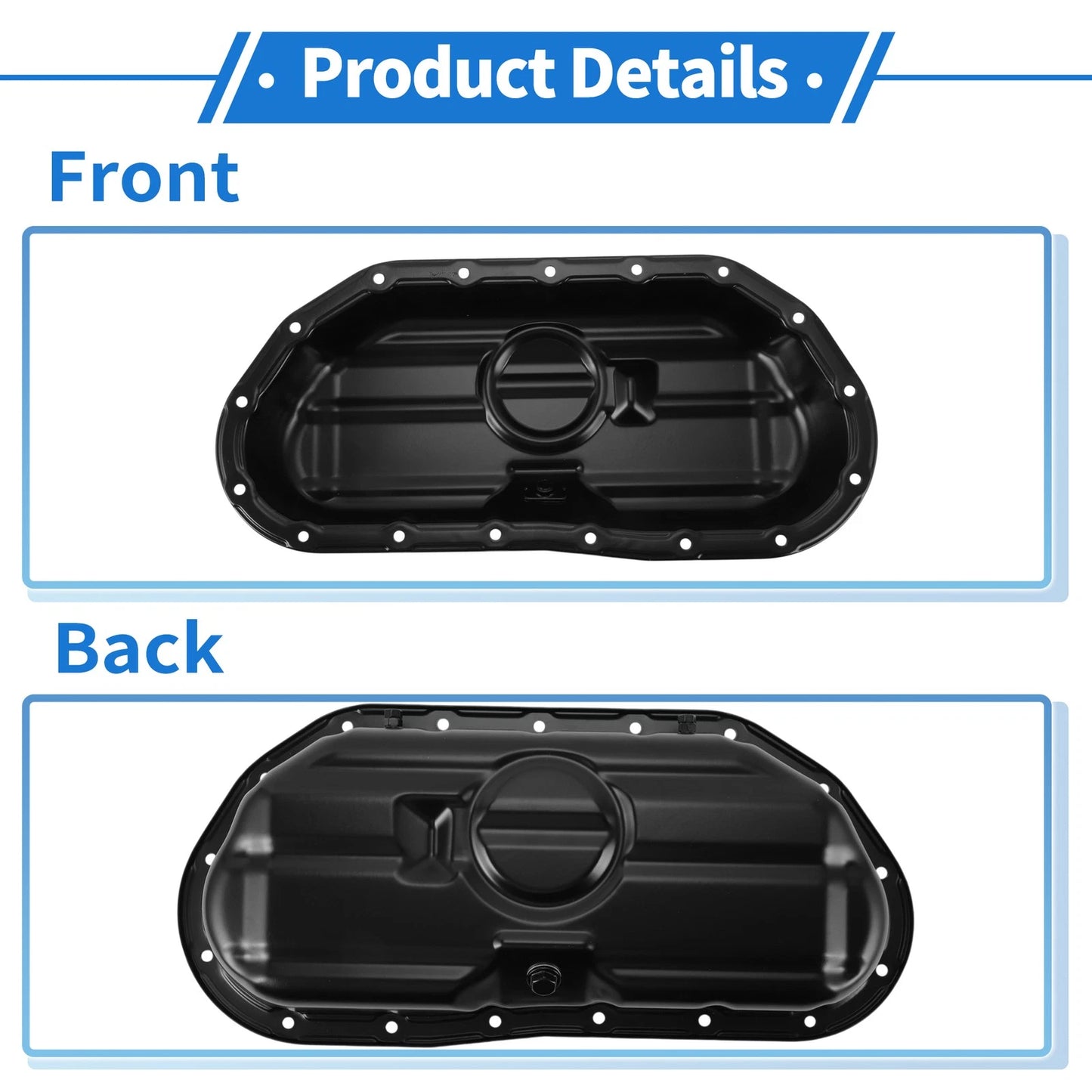 Engine Oil Pan for Toyota Lexus GS460 4.6L (2008-2011) Steel Black