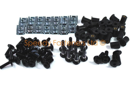 Fairing Bolt Set Black Anodized Corrugated Groove for Ducati 1098 1198 848