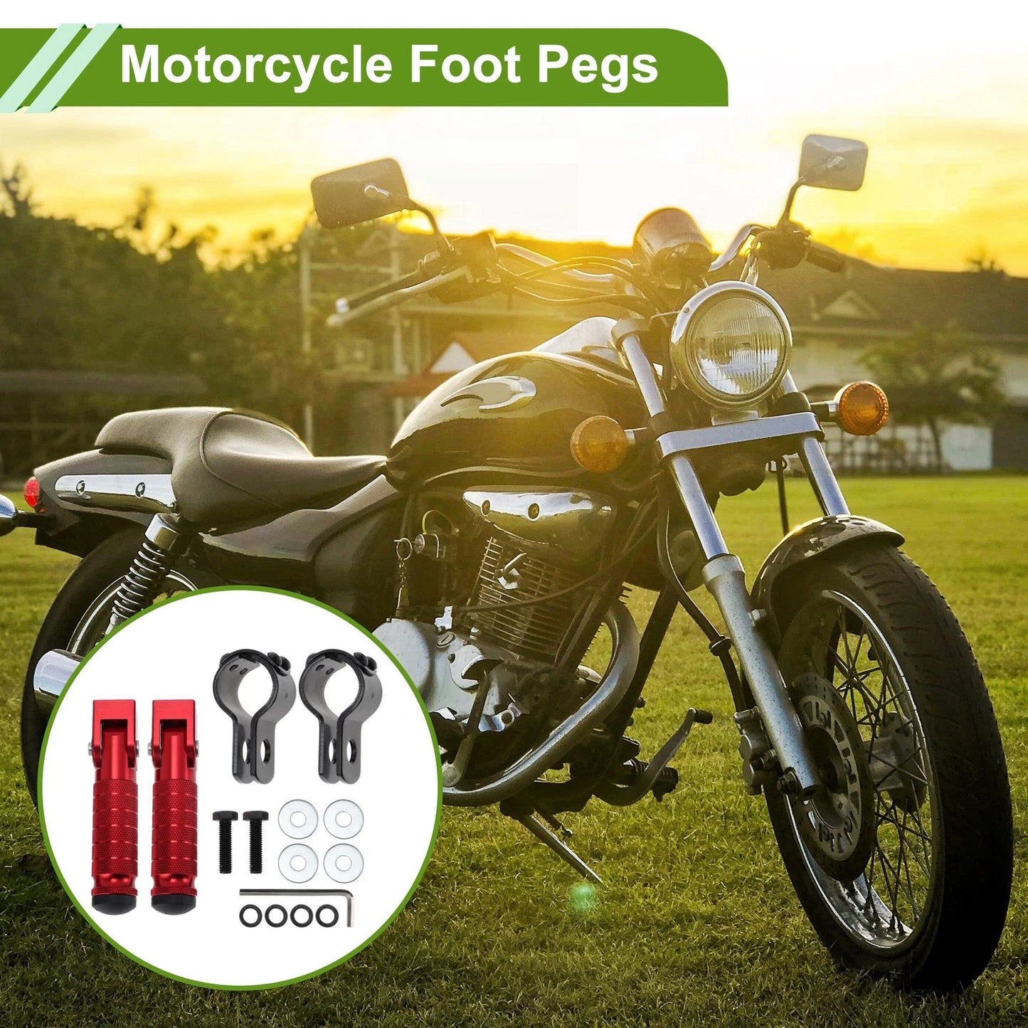 FootPegs / 2 x 4.8" Rear / Footrest for Motorcycle