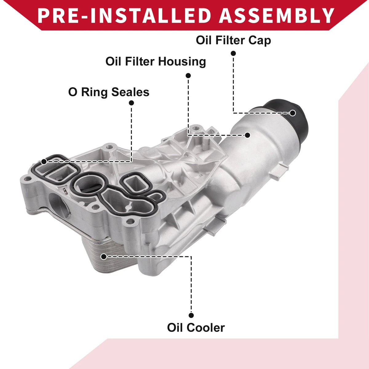 Oil Cooler Filter Housing with Bolt and Seals for BMW I8 (2014-2020)