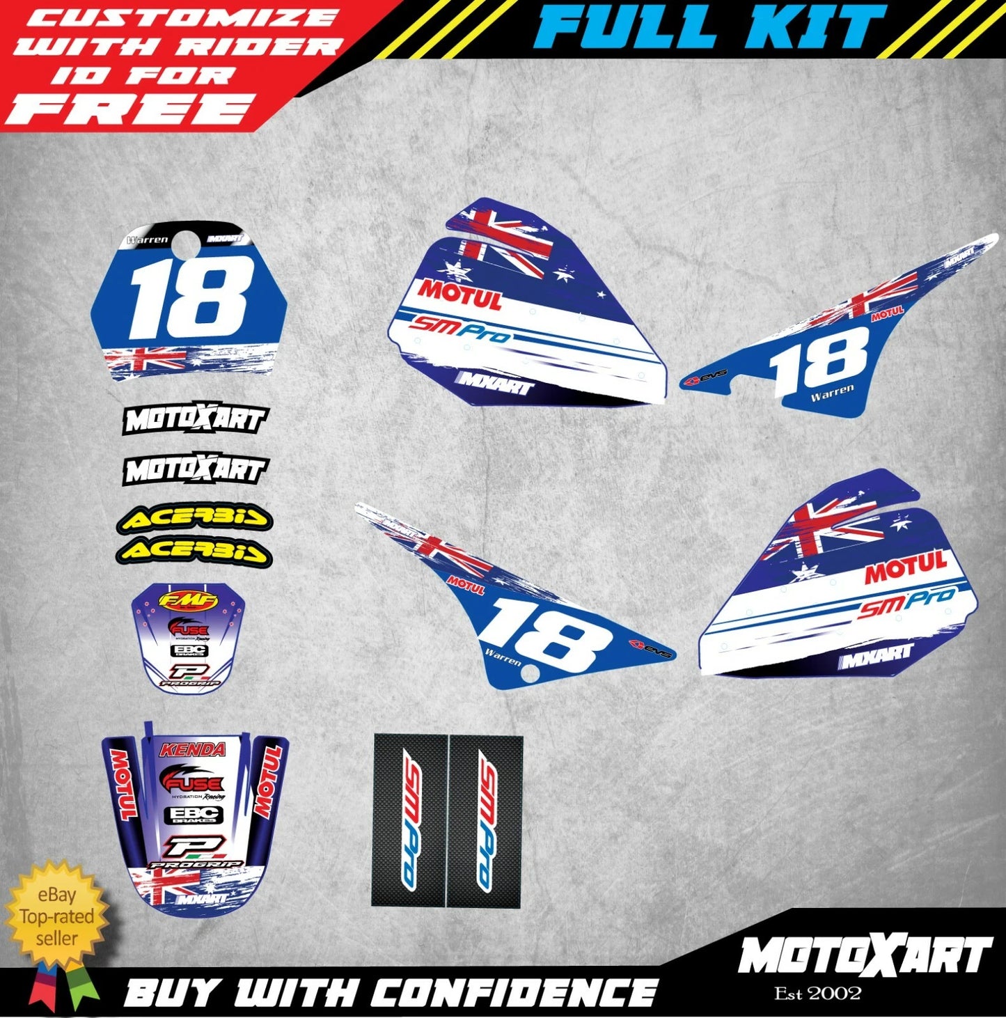 Custom Graphic Kit - AUSSIE PRIDE for Yamaha PW Pee Wee 80