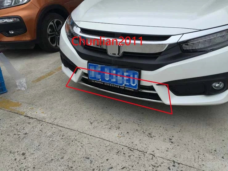 Front Lower Grille Molding Cover Trim for Honda Civic 10th Gen 4dr Sedan (2016-2018)