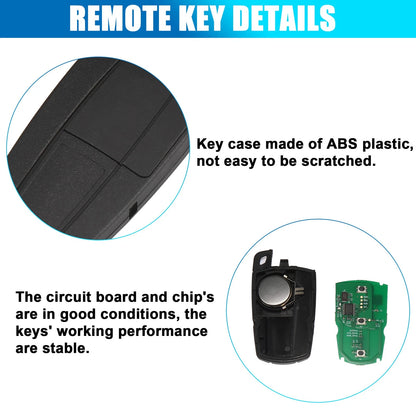 Fob Entry Remote Key for BMW 3 5 7 X5 X6 Series E90 E92 E93 (2006-2013)