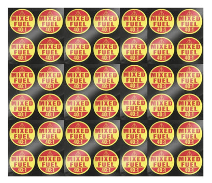 Mixed Fuel 1" Round Decal Sticker Warning for Gasoline - 42 Pcs