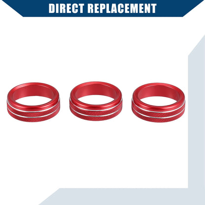 AC Control Switch Knob Cover 3 x for Honda Fit (2020-2023) Red