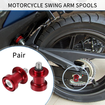 1 Pair Swingarm Spools 8mm CNC Swing Arm Sliders Stand Red for Motorcycle
