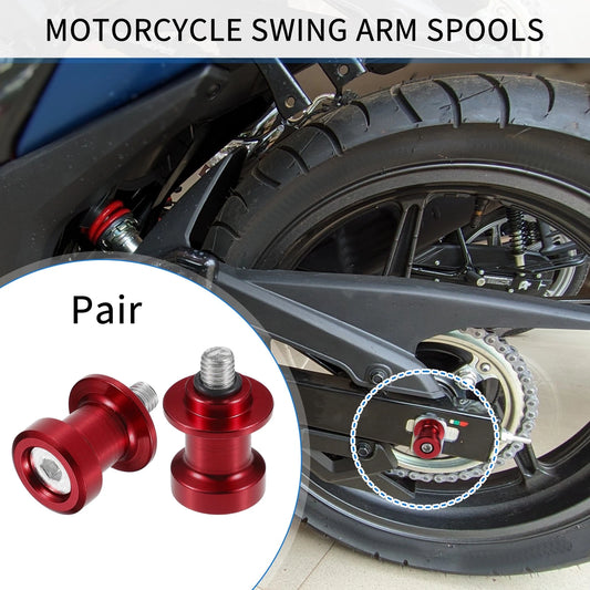 1 Pair Swingarm Spools 8mm CNC Swing Arm Sliders Stand Red for Motorcycle
