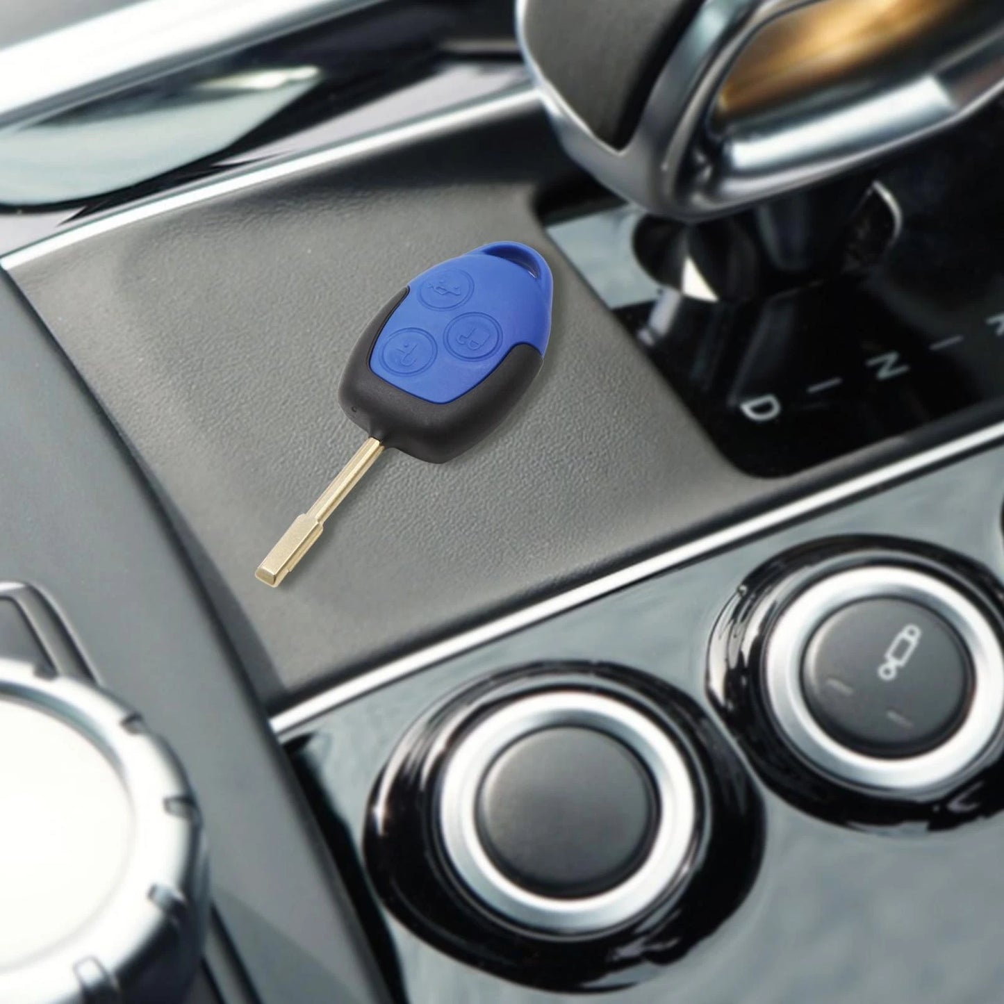Key Fob Shell Case for Ford Transit Van 3 Button Blue (2014-2023)