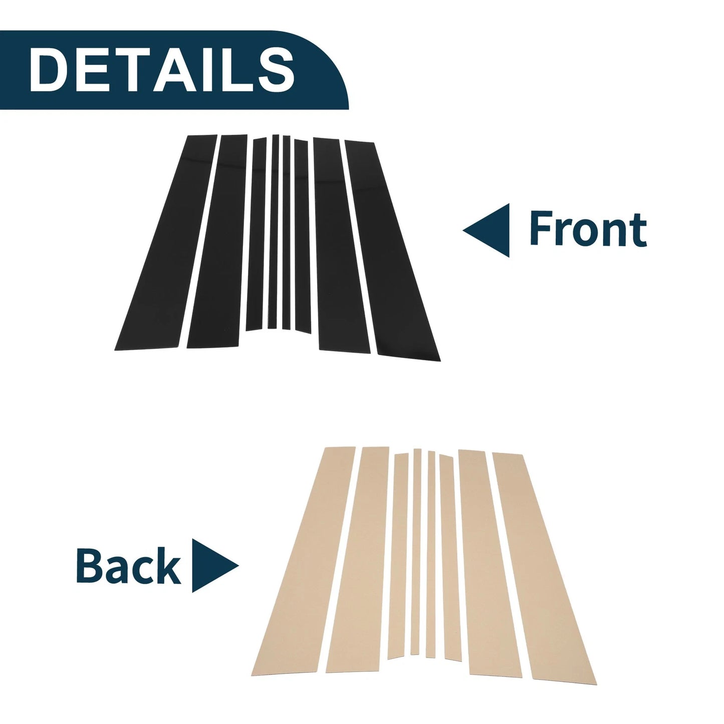 8 Pcs Black Door Pillar Window Trim for Honda Ridgeline (2017-2023)