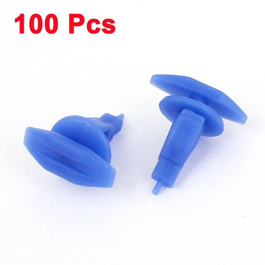 100 Pcs Blue Plastic Rivets 4mm x 6mm x 9mm for Toyota