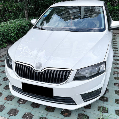 2 x Carbon Look Front Headlight Eyelid Trim for Skoda Octavia (2015-2017)