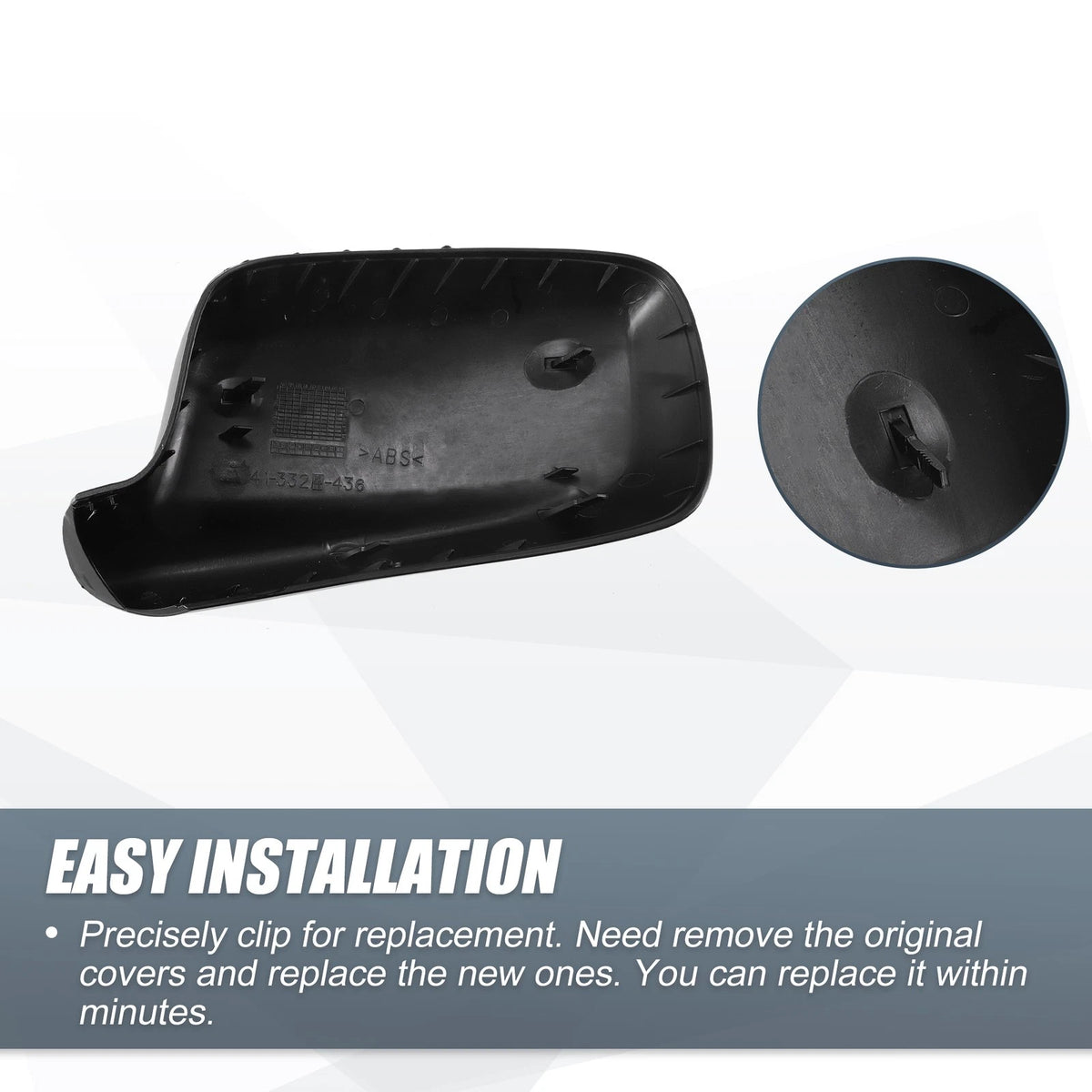 Right Side Mirror Cover Cap Gloss Black for BMW 3 Series, 7 Series (2000-2006)