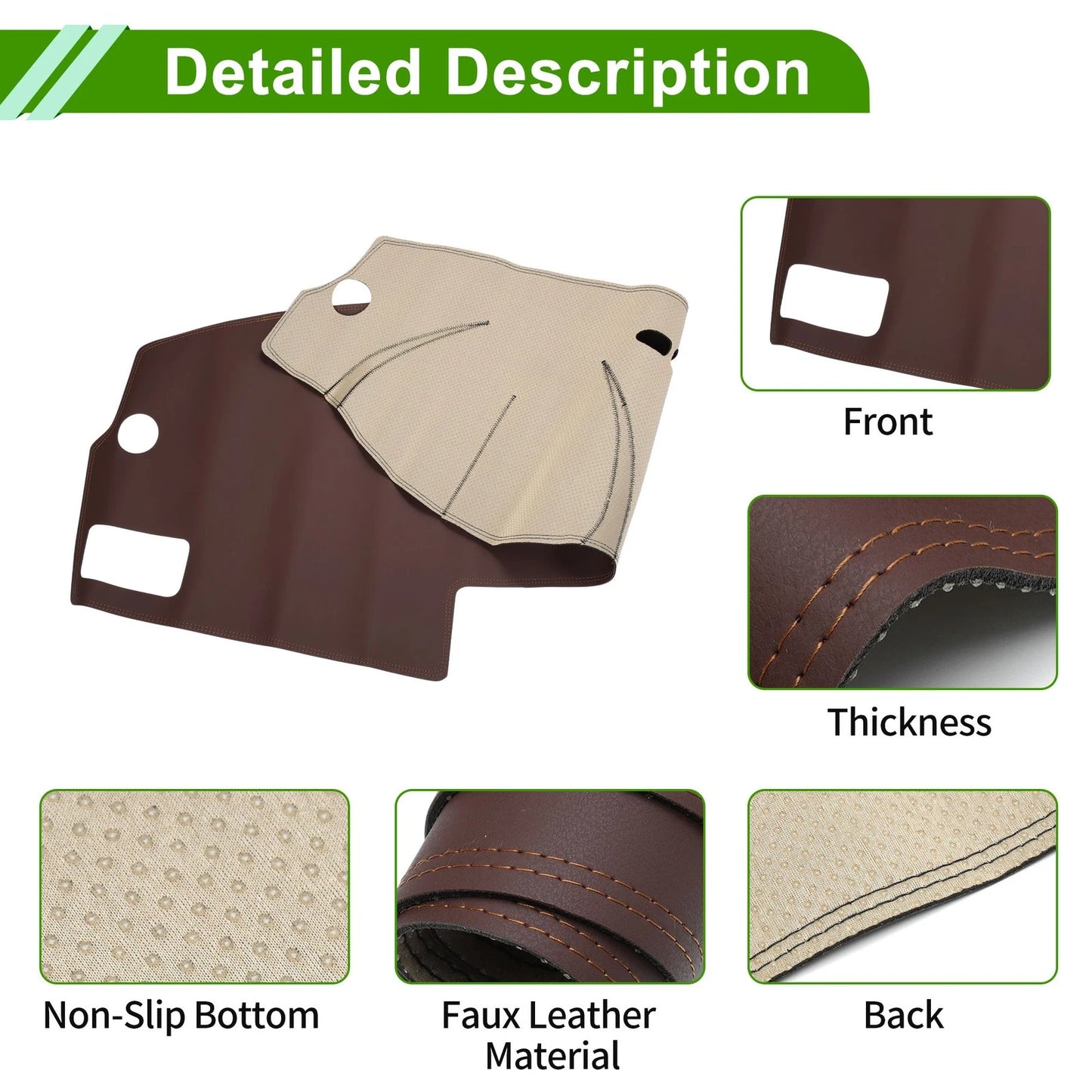 Dashboard Cover Mat for Ford Mondeo (2004-2012) - Brown