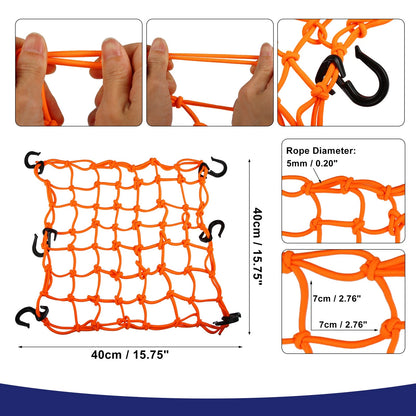 40x40cm 49 Holes Motorcycle Luggage Cargo Net Storage Bag Universal