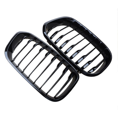 2 x Front Kidney Grille Gloss Black for BMW F20 F21 (2015-2017)