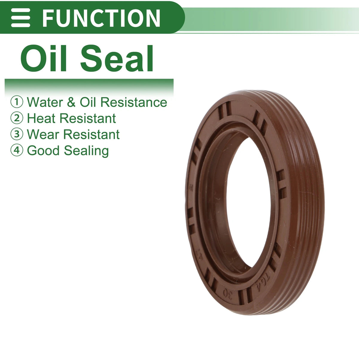 Oil Seal / 30x47x8mm / FKM Rubber Brown 5 Pcs