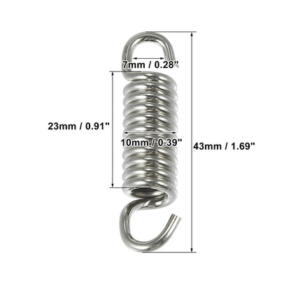 Exhaust Pipe Spring Hook 43mm 1.69" Stainless Steel Silver Tone for Motorcycles