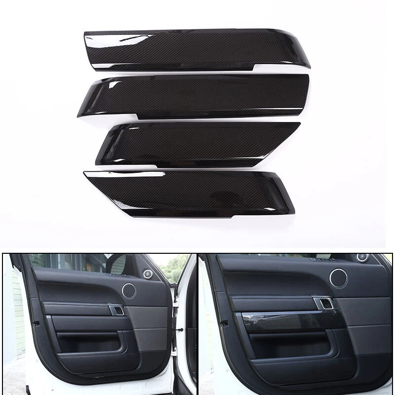 Carbon Fiber Look Interior Door Panel Cover Trim For Range Rover Sport 2014-2018