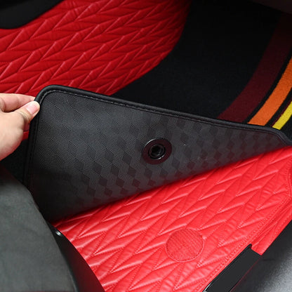 Red Full Floor Mats for Corvette C8 2020-2024 - Black Carpet Liners Accessories