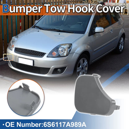 Front Car Bumper Tow Hook Cover for Ford Fiesta MK6 (2008-2017) Unpainted