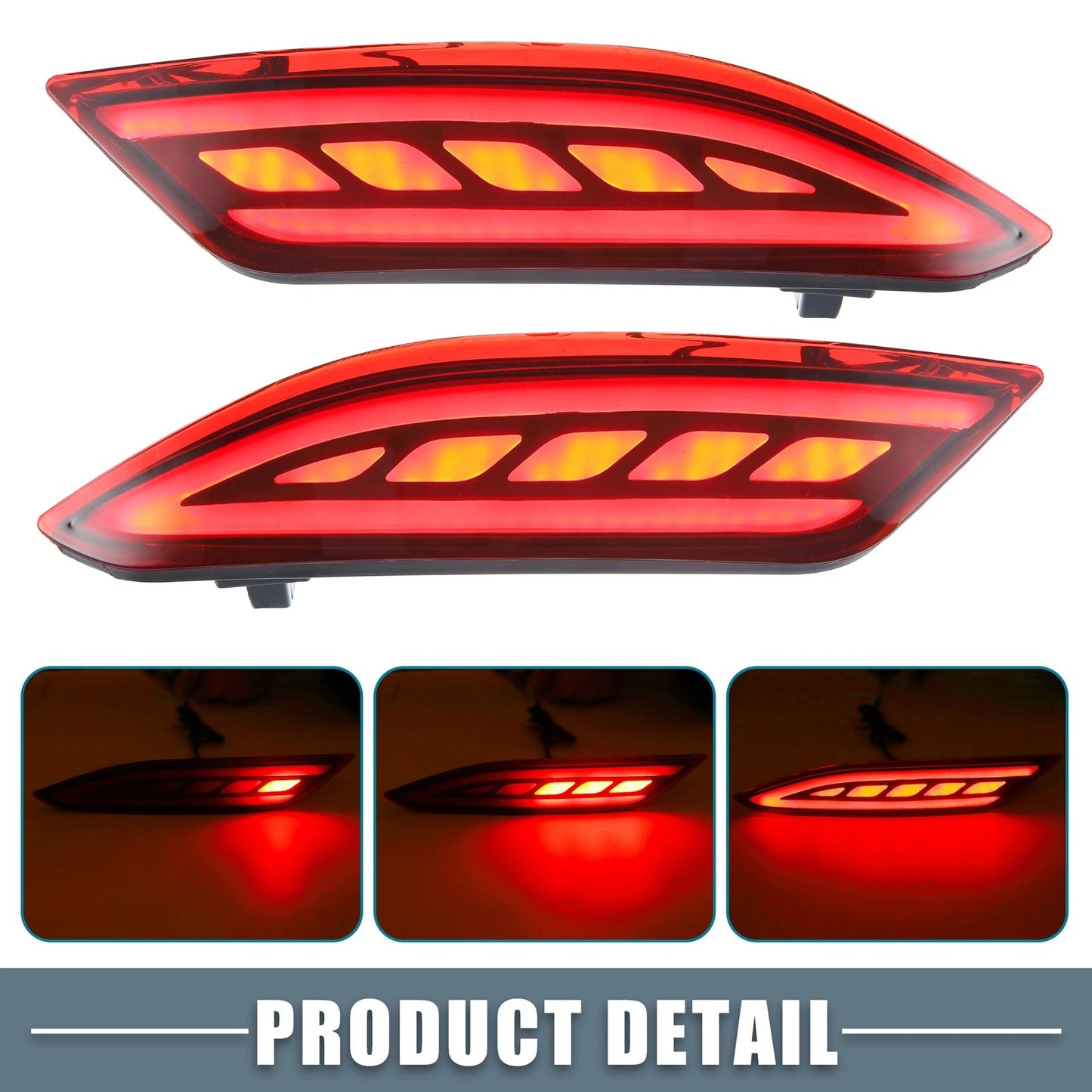Rear Bumper Reflector LED Brake Turn Signal Lights for Honda HR-V (2016-2021)