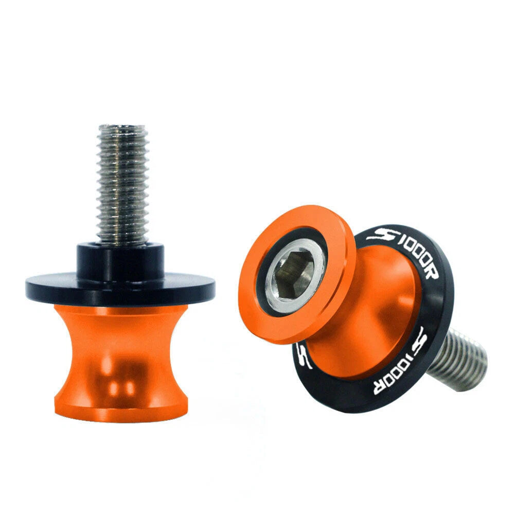 Swingarm Spools for BMW S1000R S1000RR 2014-2018 - 2 x Orange Coil Slider Screws