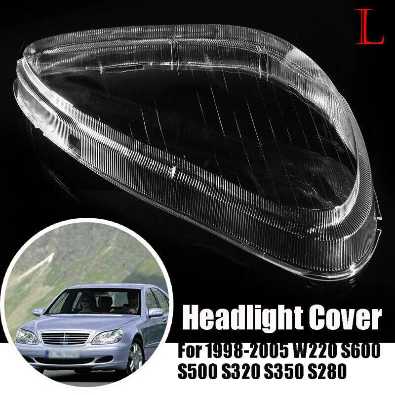 Headlight Clear Lens Shell Cover Left for Mercedes Benz W220 (1998-2005)