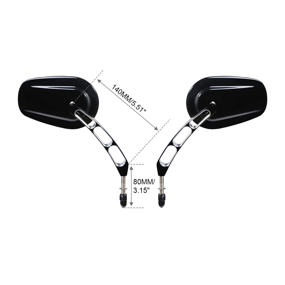 8mm Rear Black View Mirrors for Harley Touring Road King Street Glide Ultra