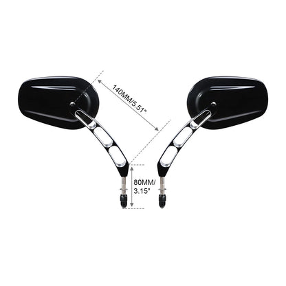 8mm Rear Black View Mirrors for Harley Touring Road King Street Glide Ultra