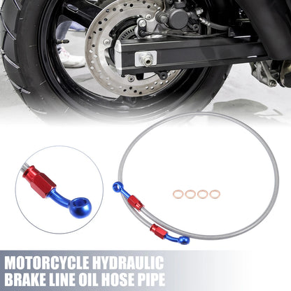 Set 90cm 10mm ID Motorcycle Hydraulic Brake Line Silver Tone for Make Model