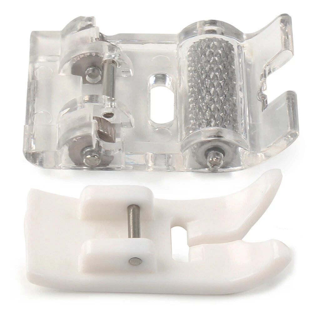 2 x Roller Presser Foot & Non-Stick Zigzag Foot for Brother Singer