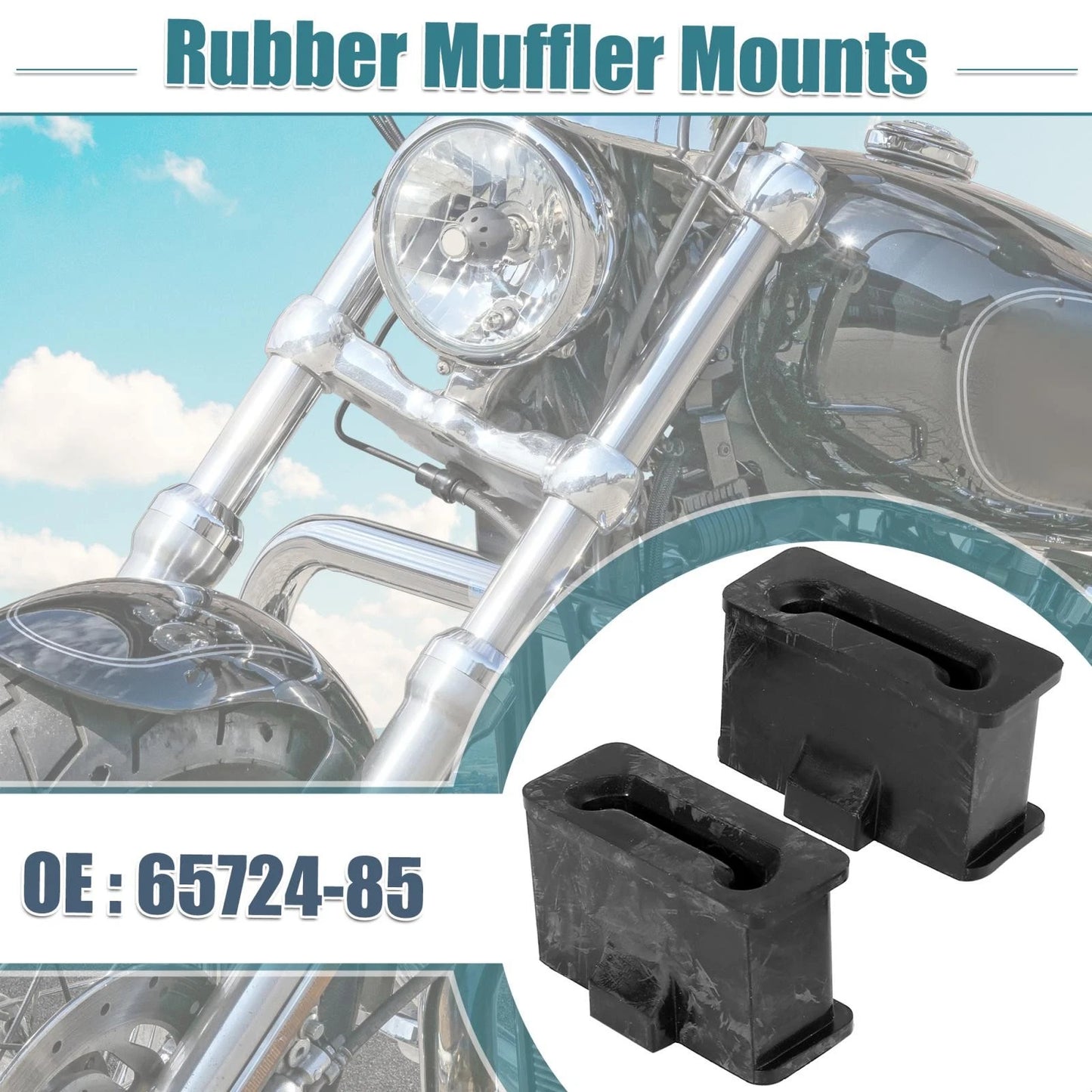 2 x Rubber Muffler Mounts for Harley-Davidson FL Trike (1985–1985)