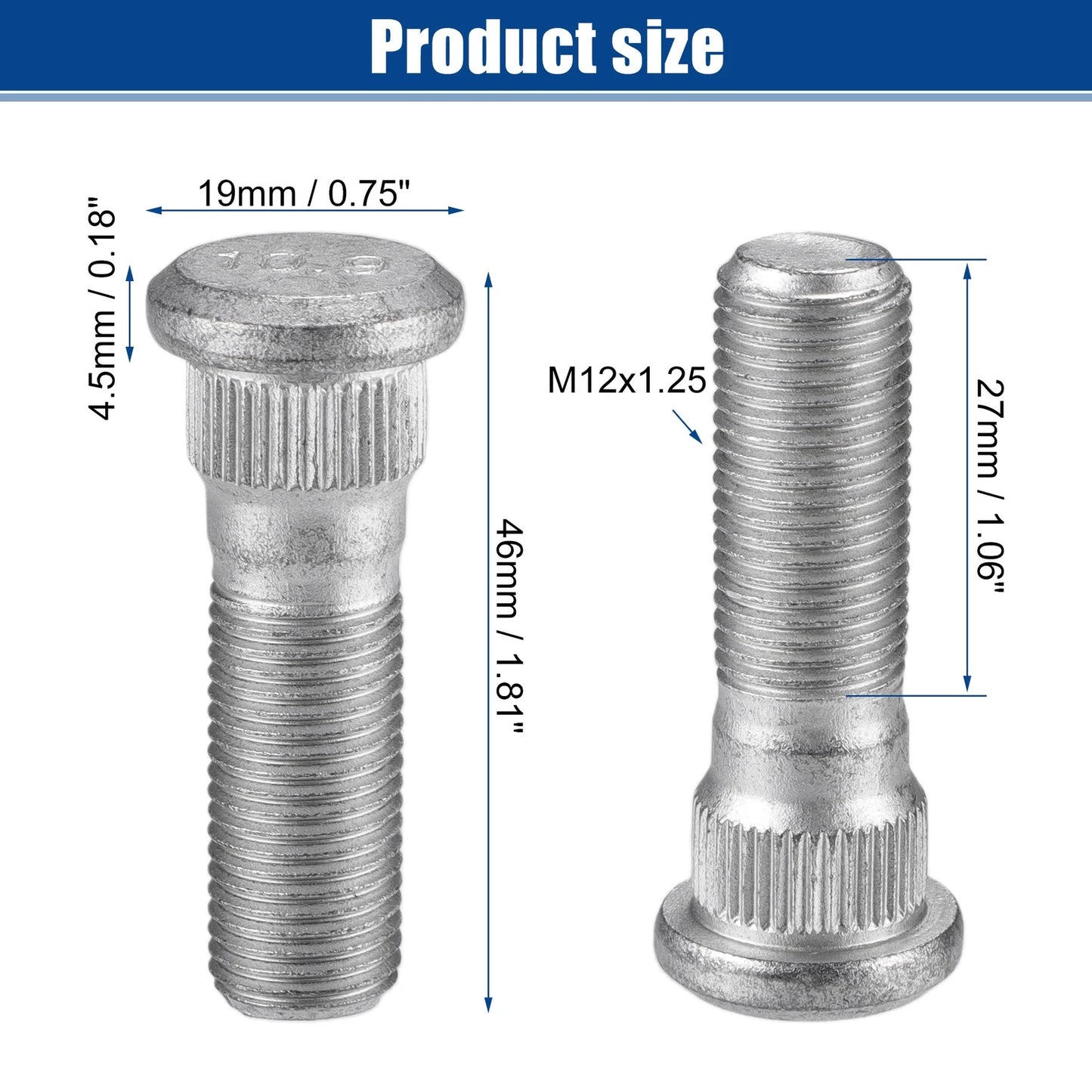 10pcs M12x1.25 Wheel Lug Stud for Infiniti EX35 FX35