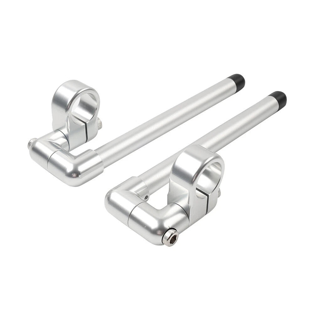 37MM Clip-On Handlebar for Universal Cafe Racer 7/8" Fork Tube Silver
