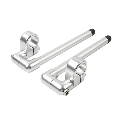 37MM Clip-On Handlebar for Universal Cafe Racer 7/8" Fork Tube Silver