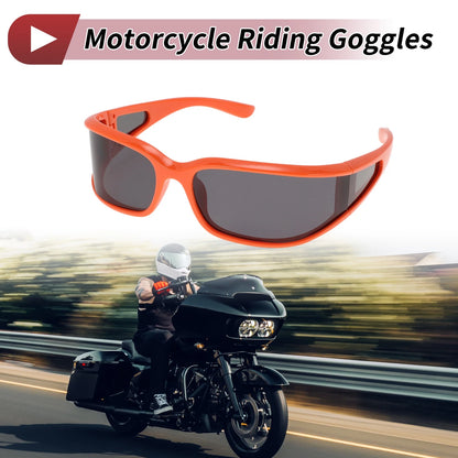 Motorcycle Riding Goggles Gray Lens Orange Red Frame Tri-acetel Cellulose