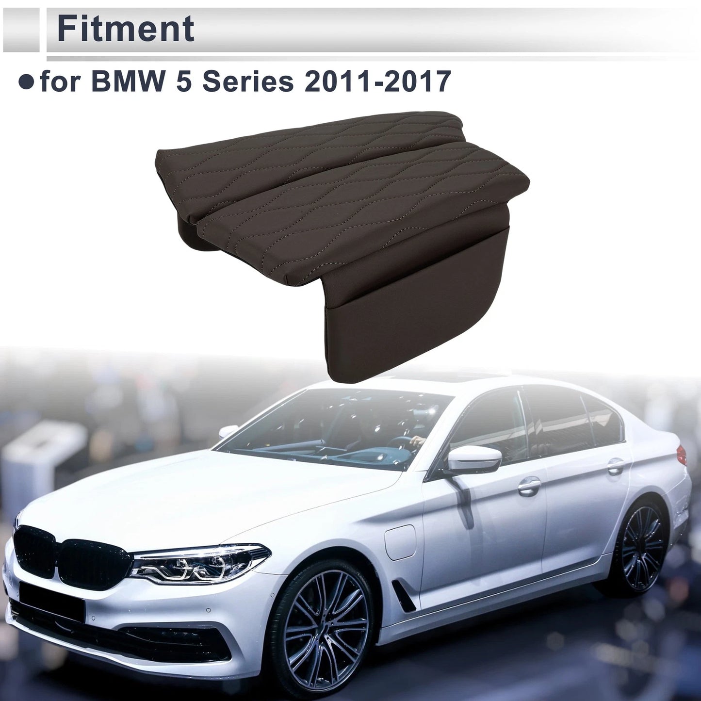 Car Center Console Cover for BMW 5 Series (2011-2017) Dark Brown 1 x Set