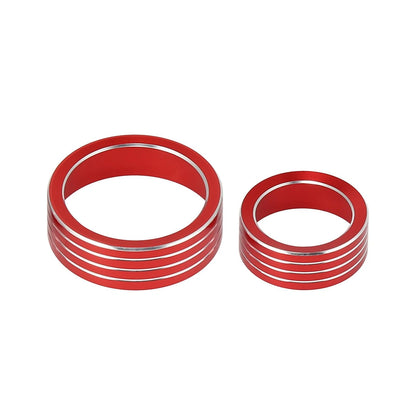 3 x Red AC Climate Control Knob Trim Covers for Subaru Forester (2019-2021)