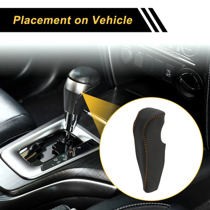 Car Gear Shift Knob Cover for Honda Civic (2006-2011) - Black Brown Faux Leather
