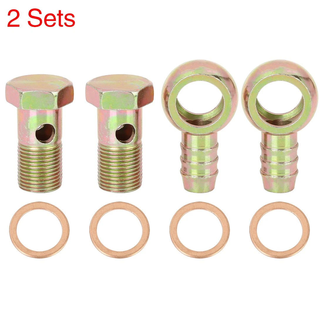 2 x 18mm Banjo Hose Barb Bolt Fitting for Motorcycle Car