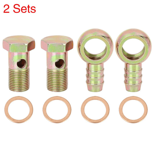 2 x 18mm Banjo Hose Barb Bolt Fitting for Motorcycle Car